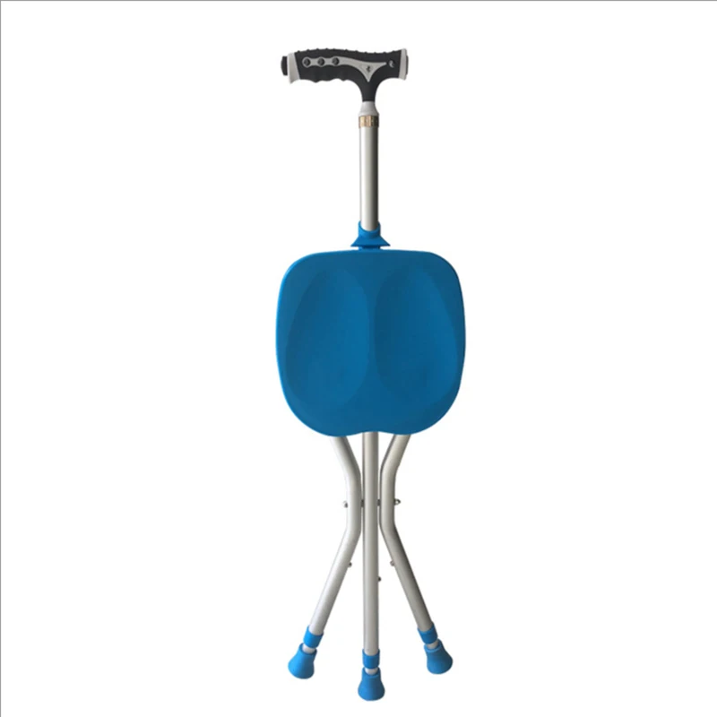 Aluminum Alloy Folding Cane Stool with Lamp Triangle Chair Elderly Chair folding stool folding chair