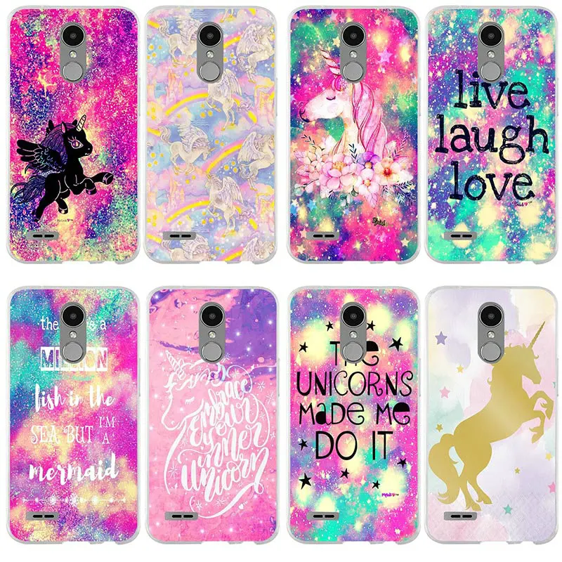 

Glitter and Unicorns Soft Mobile Phone Accessories for LG V10 V20 V30 G2 G3 Mini G4 Stylus G5 G6 G7 K4 K7 K8 K10 2017 2018