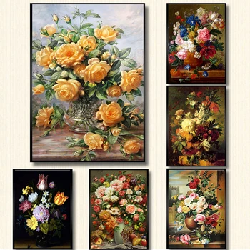 

Vase Rose Flower poster modern Wall Art Canvas Painting Nordic Posters And Prints Wall decoration Pictures For Living Room