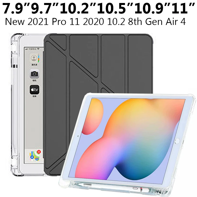 For Ipad 9.7 2017 2018 Case With Pencil Holder Cover Funda For Ipad 5 6 7  8th 9th Pro 11 2020 M1 2021 Air 3 10.5 Air 4 10.9 Case - Tablets & E-books  Case - AliExpress