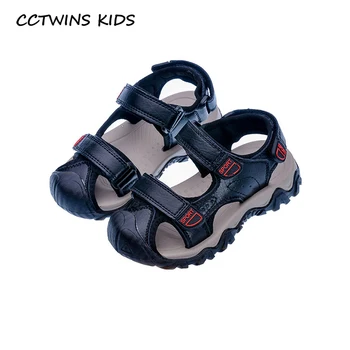 

CCTWINS Kids Shoes 2020 Summer Children Fashion Soft Shoes Baby Boys Brand Casual Beach Sandals Toddlers Brand Black Flat BS443