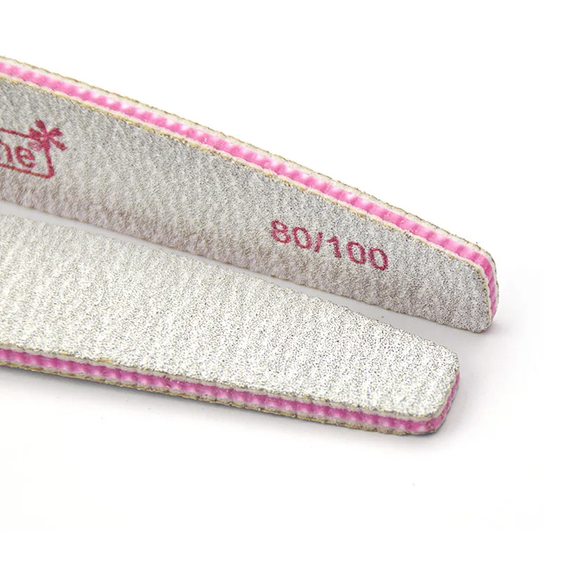 Branco Unha Arquivo Barco Rosa Lixa Buffer 80 - 100 Lavável Manicure Bloco uv Gel Polonês Cal um Ongle Profissional 50 Pçs 9 lixa prego buffer 80 100 lavável manicure