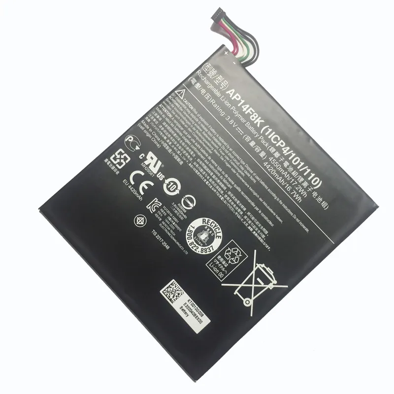 Перезаряжаемые 4550 мАч планшет Батарея AP14F8K для acer Iconia Tab A1-850 B1-810 B1-820 B1-830 W1-810 литий-ионные аккумуляторы