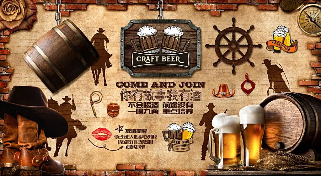 beibehang papel de parede personalizado moderno novo retro tijolo cerveja bar restaurante fundo decoração