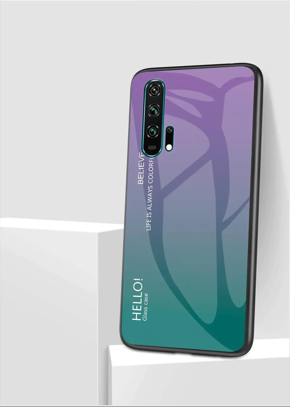 Градиент Стекло Крышка для huawei Honor 20 20i 10i 10 9 8 Lite Защитный чехол для Honor 9X 8X 8A 8C 8S 7A 7C Y9 Y7 Y6 мягкие границы