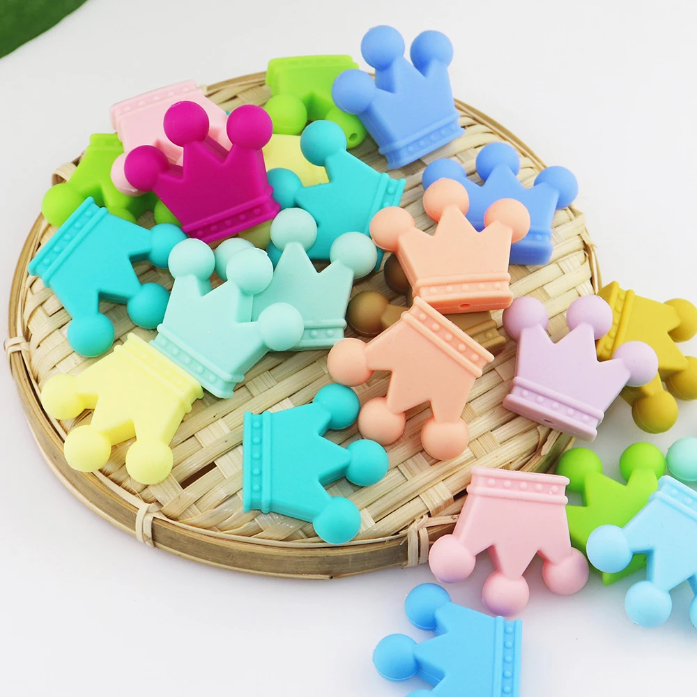 

Crown Silicone Beads Colorful BPA Free Silicone Beads For Baby Chewable Toys Mommy Handmaking DIY Silicone Beads For Baby
