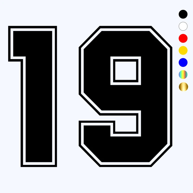 CK3231# Various Sizes Racing Number 19 funny car sticker vinyl decal waterproof auto stickers white / black for bumper | Автомобили и