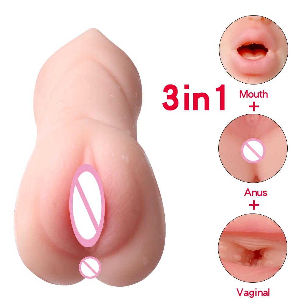 Tanie Zabawki erotyczne dla mężczyzn silikonowe pochwy Oral Anus sklep