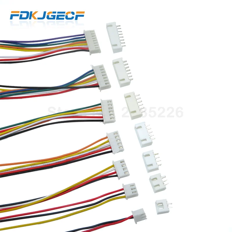5 Sets JST XH2.54 XH 2.54mm Wire Cable Connector 2/3/4/5/6/7/8/9/10 Pin Pitch Male Female Plug Socket 300MM 26AWG |