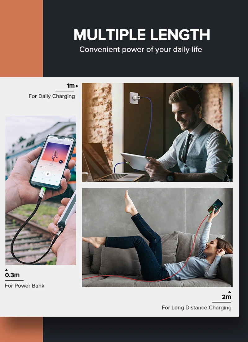 3.1A USB Type C Cable Micro USB Fast Charging Mobile