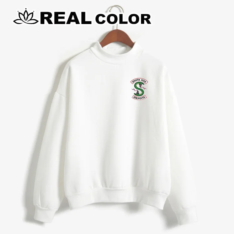 

2019 south side serpents pink women's sweatshirt No cap character print casual pullover cute short coat long sleeve O-neck shirt