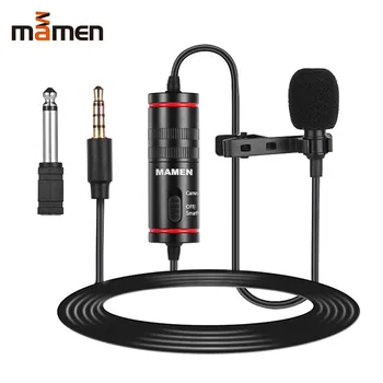 

MAMEN KM-D1 Condenser Lavalier Microphone Cilp-on Lapel Microphone 8m Cable Length for Phone& DSLR Camera Camcorder