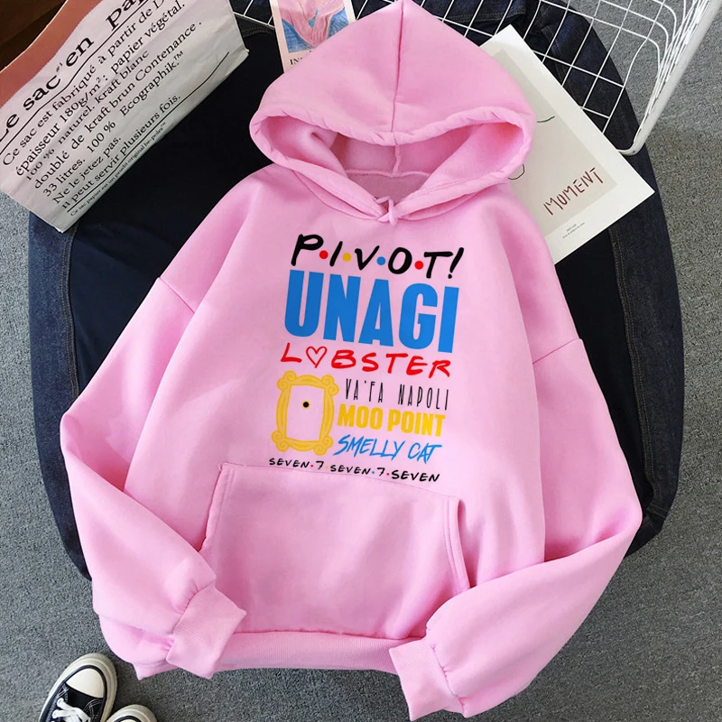Новые друзья ТВ шоу веселое Harajuku мультфильм толстовки для женщин Ullzang Винтаж 90s хип хоп Толстовка Графический уличные толстовки женские