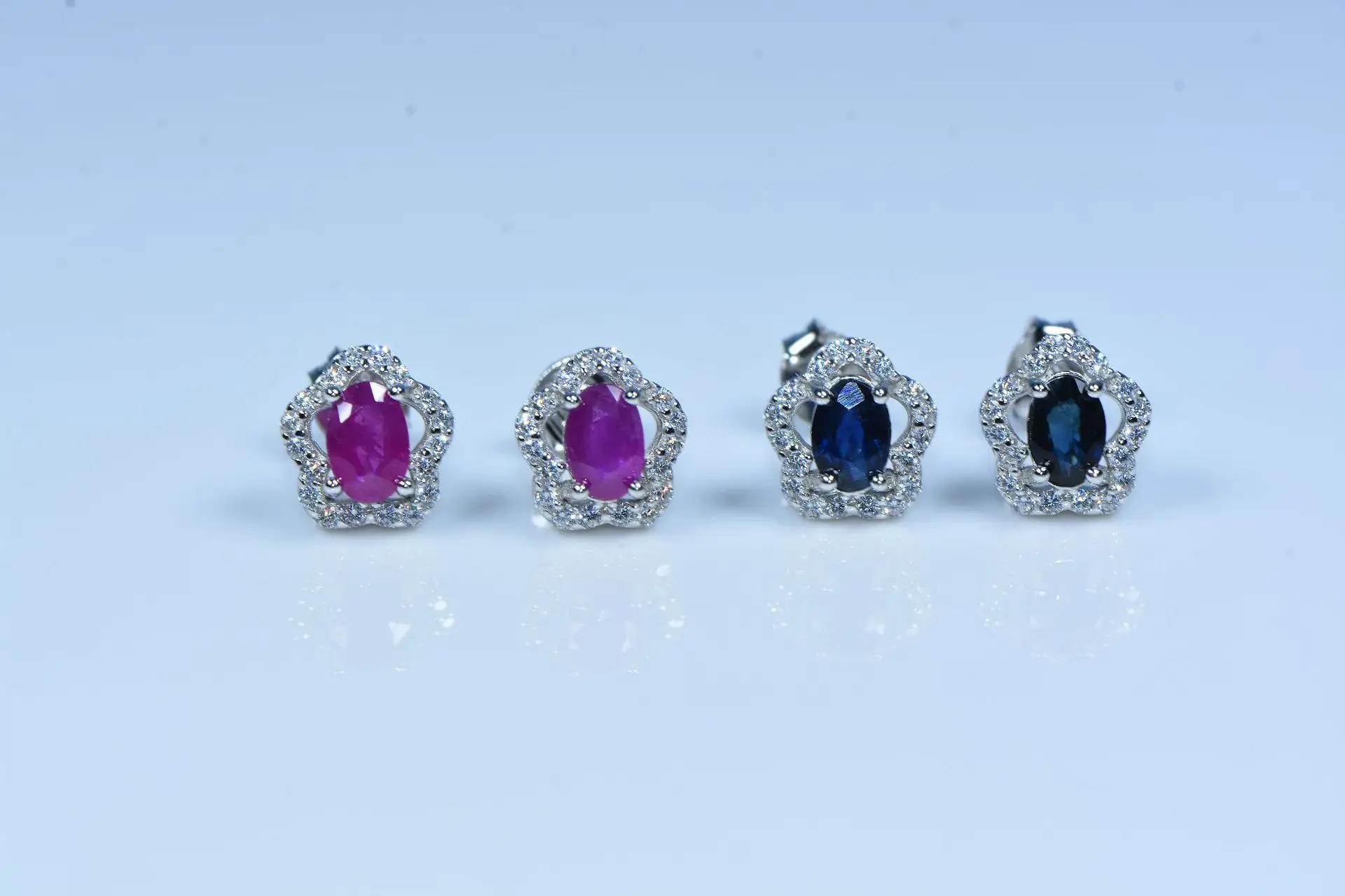 

925 Silver Earrings Summer Fresh Women's-Style Multicolored Ear Stud Cool Fashion Jewelry