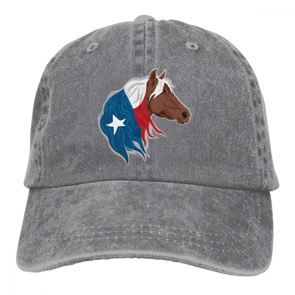 Texas Flag Horse Casquette черные унисекс Мужские Женские джинсовые бейсболка с ремешком кепки регулируемые Гольф папа шляпа
