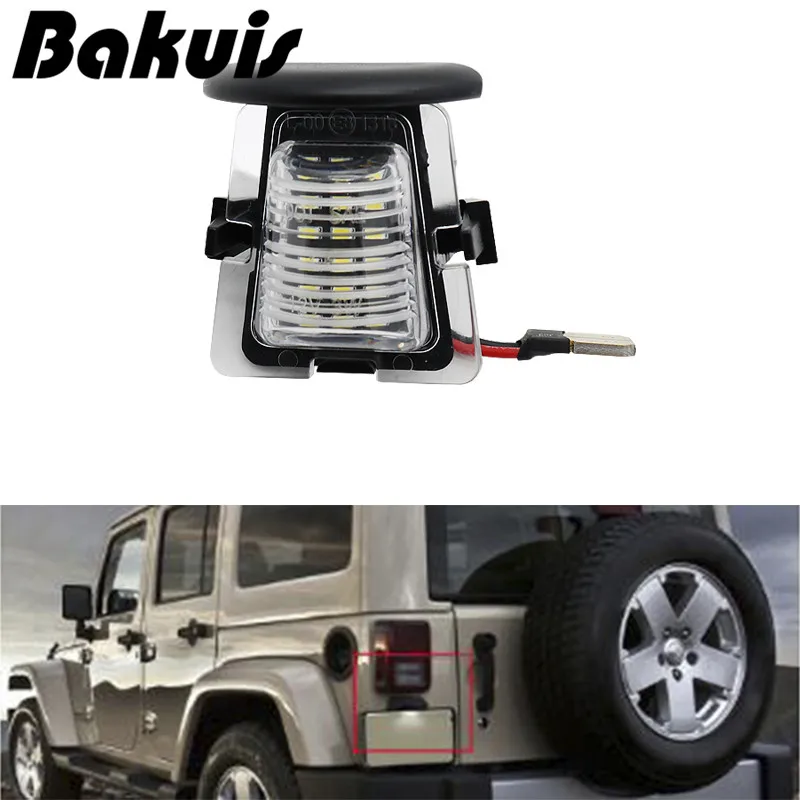1x CANBus Error Free Xenon White Lamp Rear Bumper Led Number License Plate Lights For 2007-2018 Jeep Wrangler JK | Автомобили и