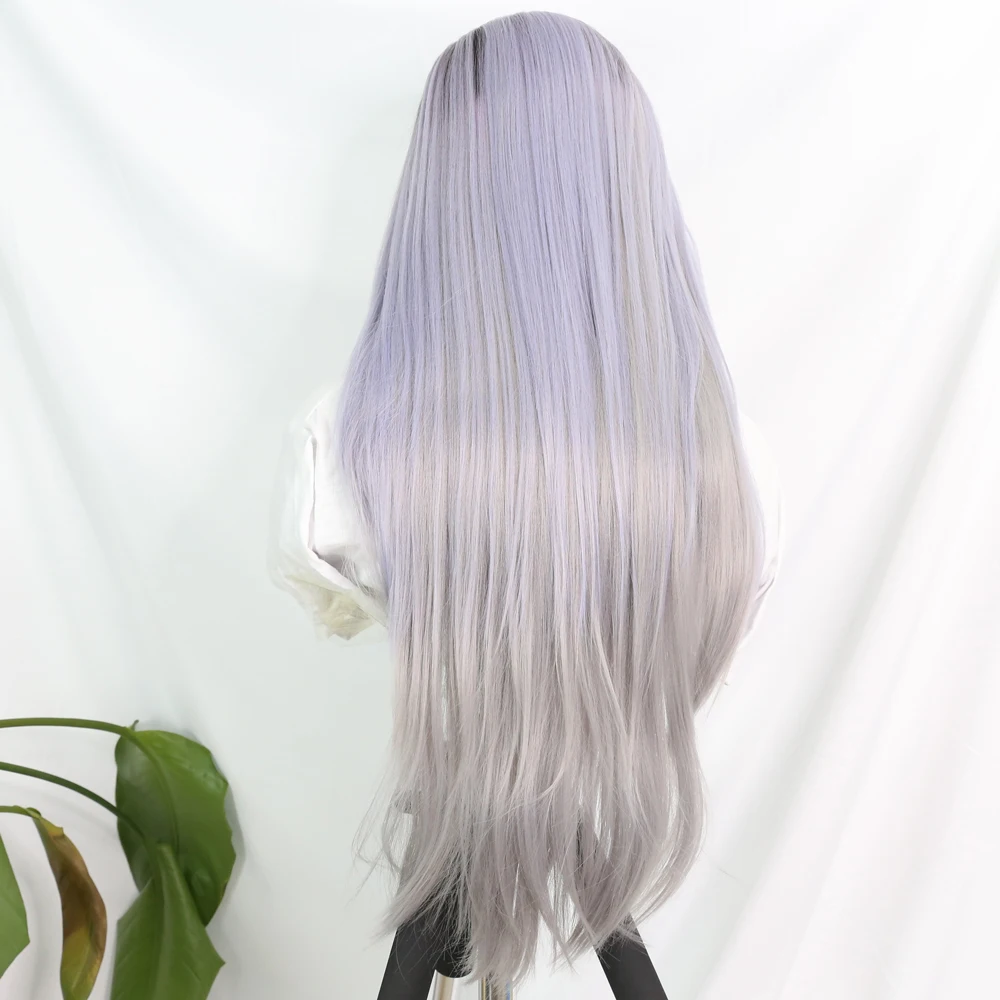 parte dianteira do laço longo do cabelo reto com o cabelo do bebê