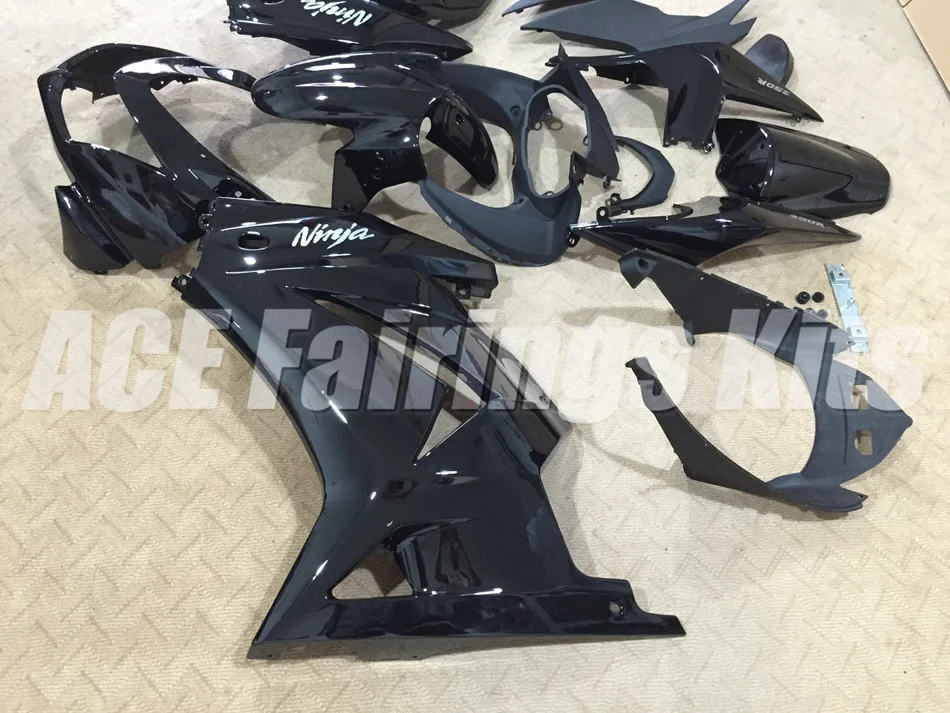 ABS Обтекатели комплект подходит для Kawasaki Ninja 250 EX250 ZXR250 2008- 08 09 10 11 12 13 14(литье под давлением) все черные