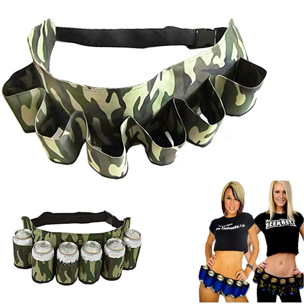 

Outdoor 6 Pack Holster Portable beer bag Bottle Waist Beer Belt Bag Camping Hiking Handy Wine Bottles Beverage Can Holder
