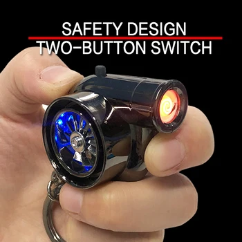 

Led Cigarette Lighters Key Chain Fun Colored Metal Electric USB Charging Windproof Portable Flameless Lighter