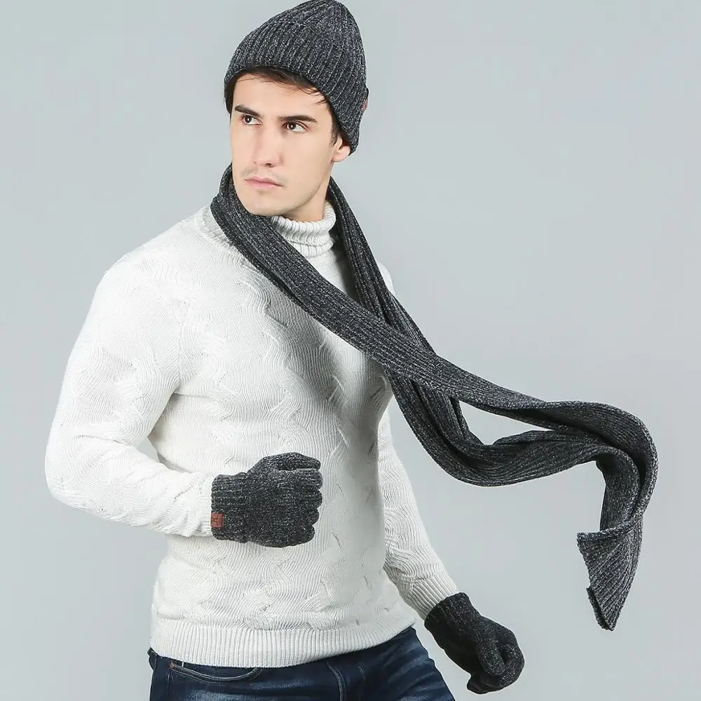 Evrfelan брендовая Толстая мягкая шапка шарф перчатки Набор Модные женские мужские зимние аксессуары зимние шапки и шарфы и перчатки для дропшиппинг