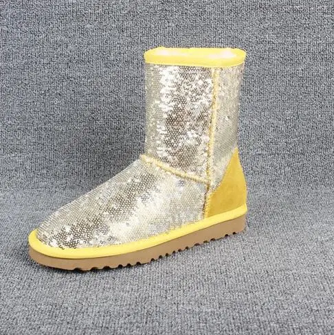 Г. Обувь женские зимние ботинки женская обувь zapato mujer ботильоны из натуральной кожи модные австралийские непромокаемые Металлические модные ботинки - Цвет: picture color