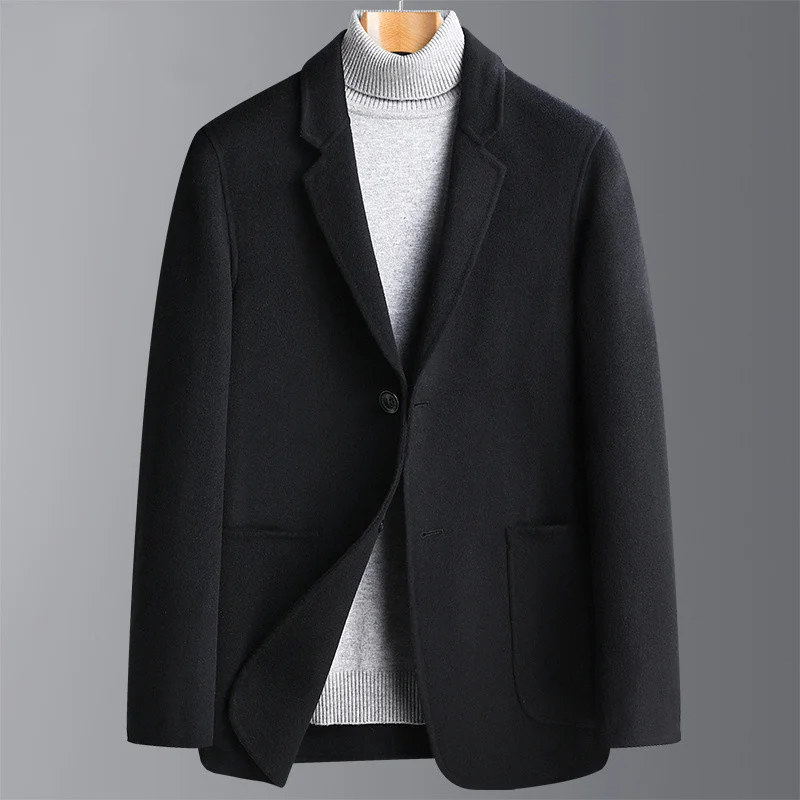 

Men's 2022 Vintage Clothes Sheep Wool Cashmere Overcoat Long Trench Casual Slim Collar Winter Jacket High-quality Male Coat Man