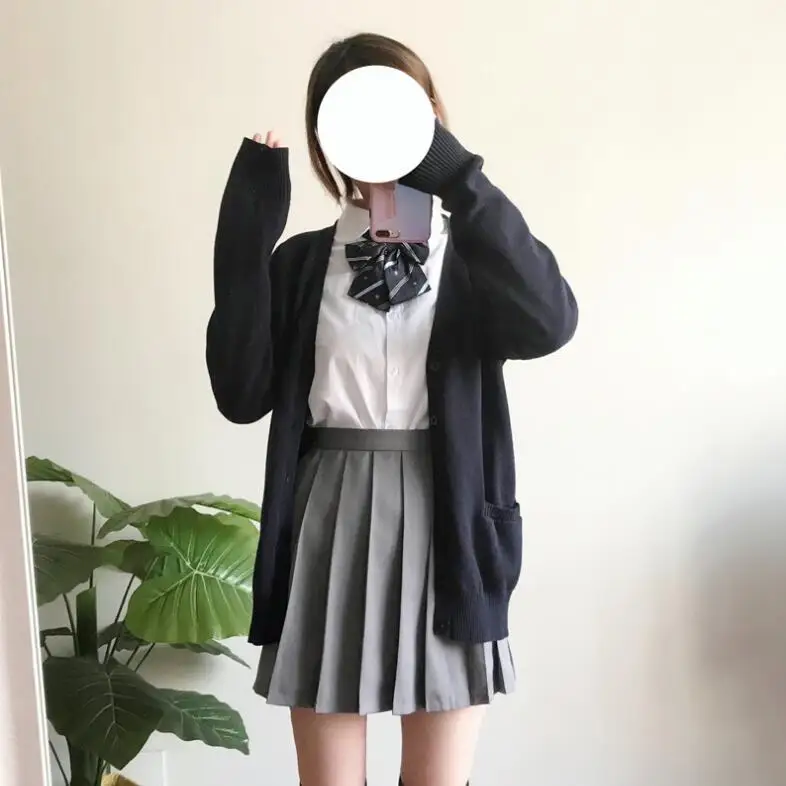 

Japanese sailor suit long-sleeved school uniform student wear class Japanese JK uniform shirt long skirt coat three / set JK004
