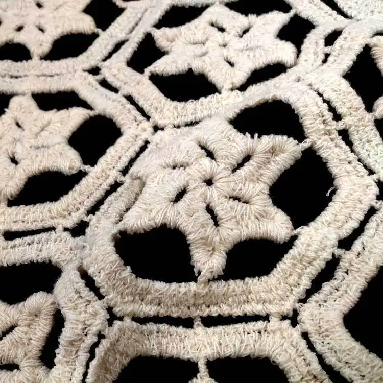 Beautiful Cotton Tassel Embroidered Lace Shawl Sew Applique Patch Collar Neckline Trim Trimmings Clothing DIY Sewing Accessory