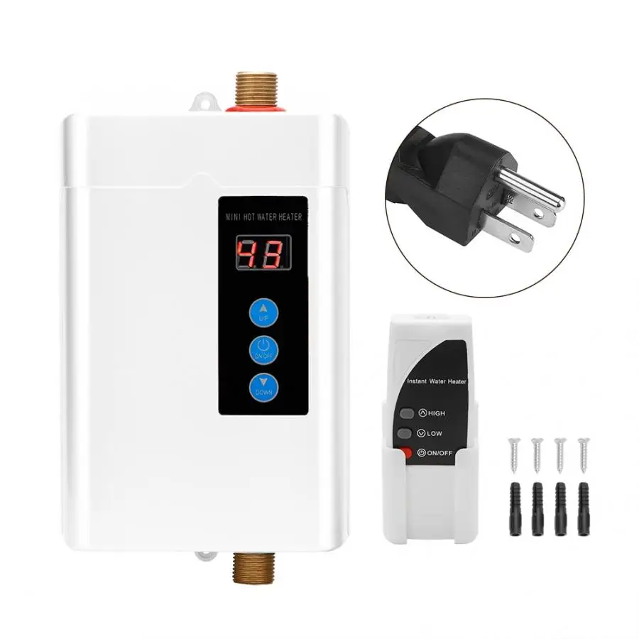 Белый 1000/2000/3000/4000W интеллигентая(ый) водонагреватель бытовые мини мгновенный Электрический водонагреватель Tankless водонагреватель нагрева кузнечной печи - Цвет: Белый