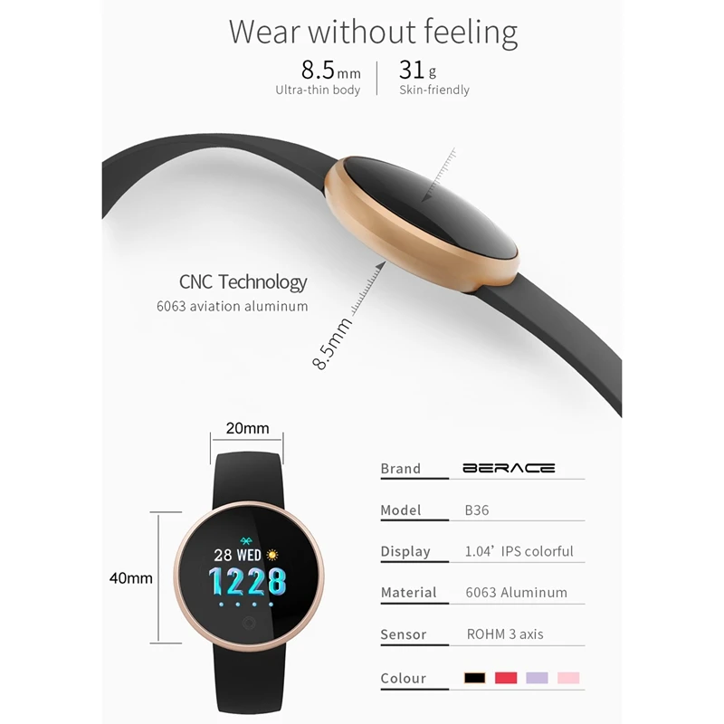 Умные женские часы с Bluetooth Модные Смарт для женщин пульсометром цифровые