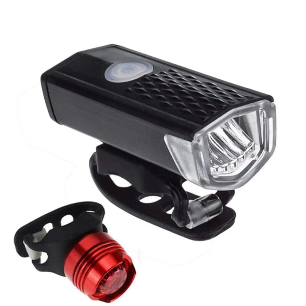 

Mountain Bike USB Water Restant Headlight Taillight Set Bicycle Led Rechargeable Light Headlight Waterproof Flashing Taillight