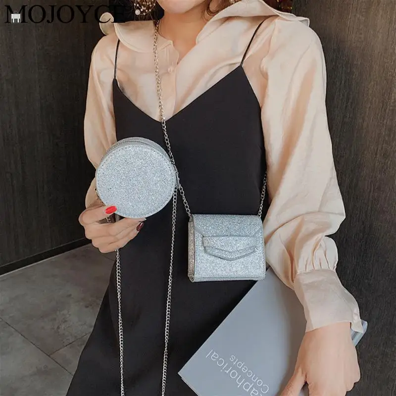 

Retro Small Messenger Bag Women Alligator PU Leather Mini Square Round Shoulder Crossbody Handbag Ladies Chain Purse