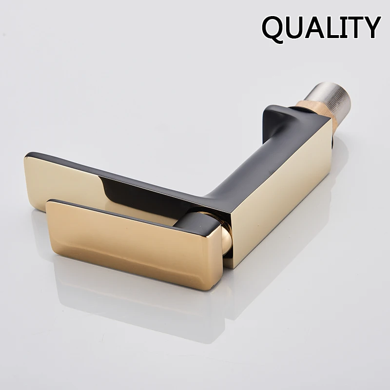 POIQIHY черный золотой смеситель для раковины, разноцветный современный кран для раковины, минимализм, кран для раковины, кран для холодной и горячей воды, смеситель