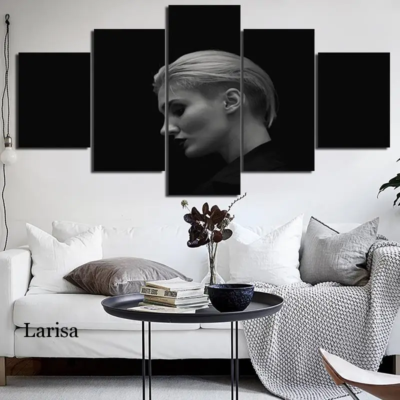 

Black and White Figure Potrait 5 Pieces Canvas Painting Women Wall Art Print Living Room Wall Decor Poster and Picture Multiplle