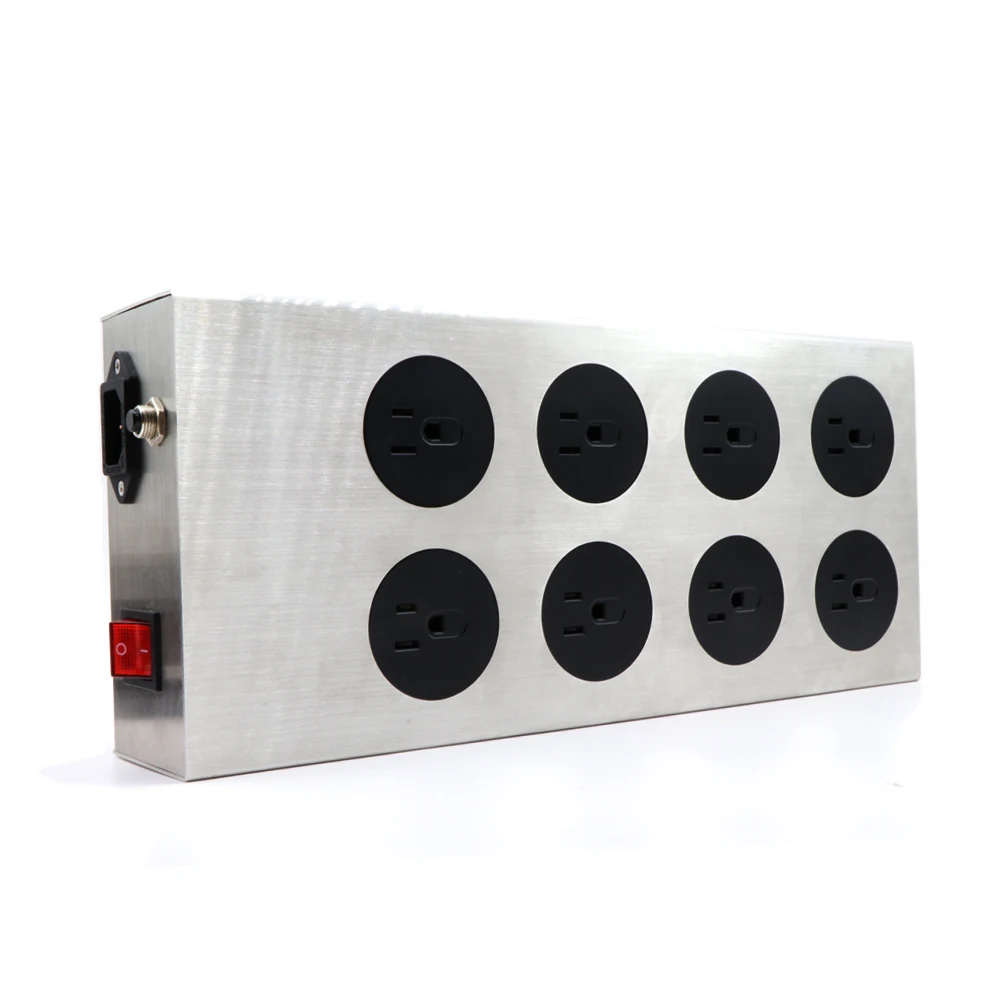 Monosaudio EU800 Hi-Fi мощность фильтр завод Schuko Разъем 8 способов AC мощность кондиционер Audiophile Мощность очиститель