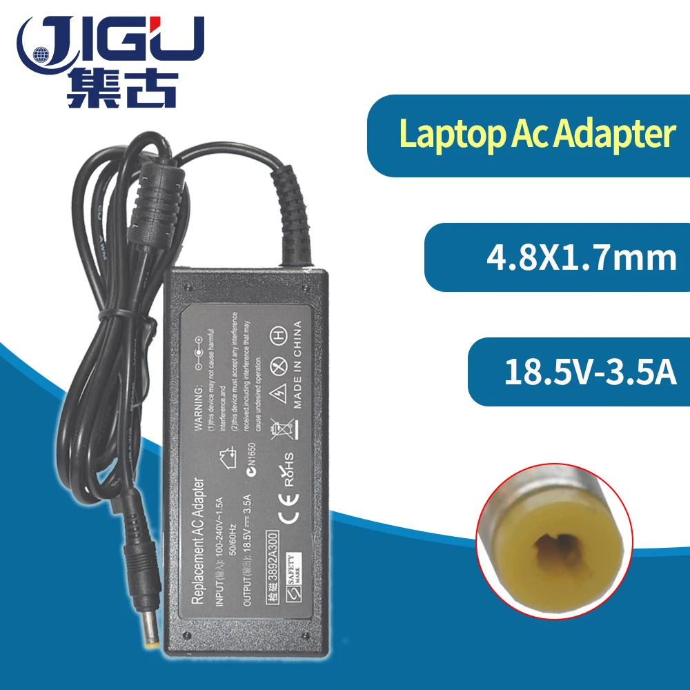 JIGU 65 Вт 18 5 в 3.5A 4 8*1 7 мм адаптер питания для hp Presario 2800CA 2801CL 2810AP C500T C399XX C300EA C302NR