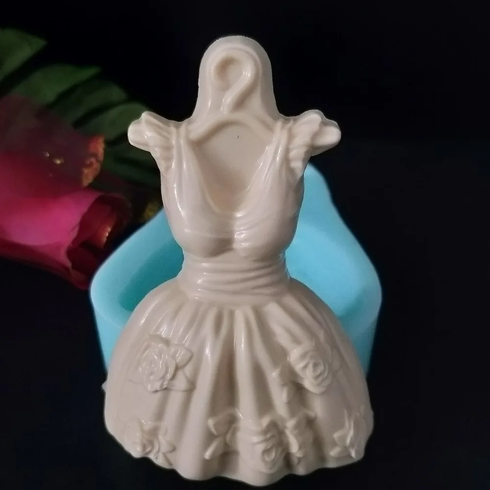 DIY силиконовая форма для помадки 3D принцесса юбка платье Плесень мыло изготовление инструменты для украшения свадебного торта Полимерная глина форма для свечей