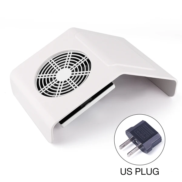White US Plug 40 Вт пылесборник для ногтей, вентилятор для всасывания ногтей, пылесос для ногтей, маникюрная машина с 2 мешками для сбора пыли, салонные инструменты - Цвет: White US Plug