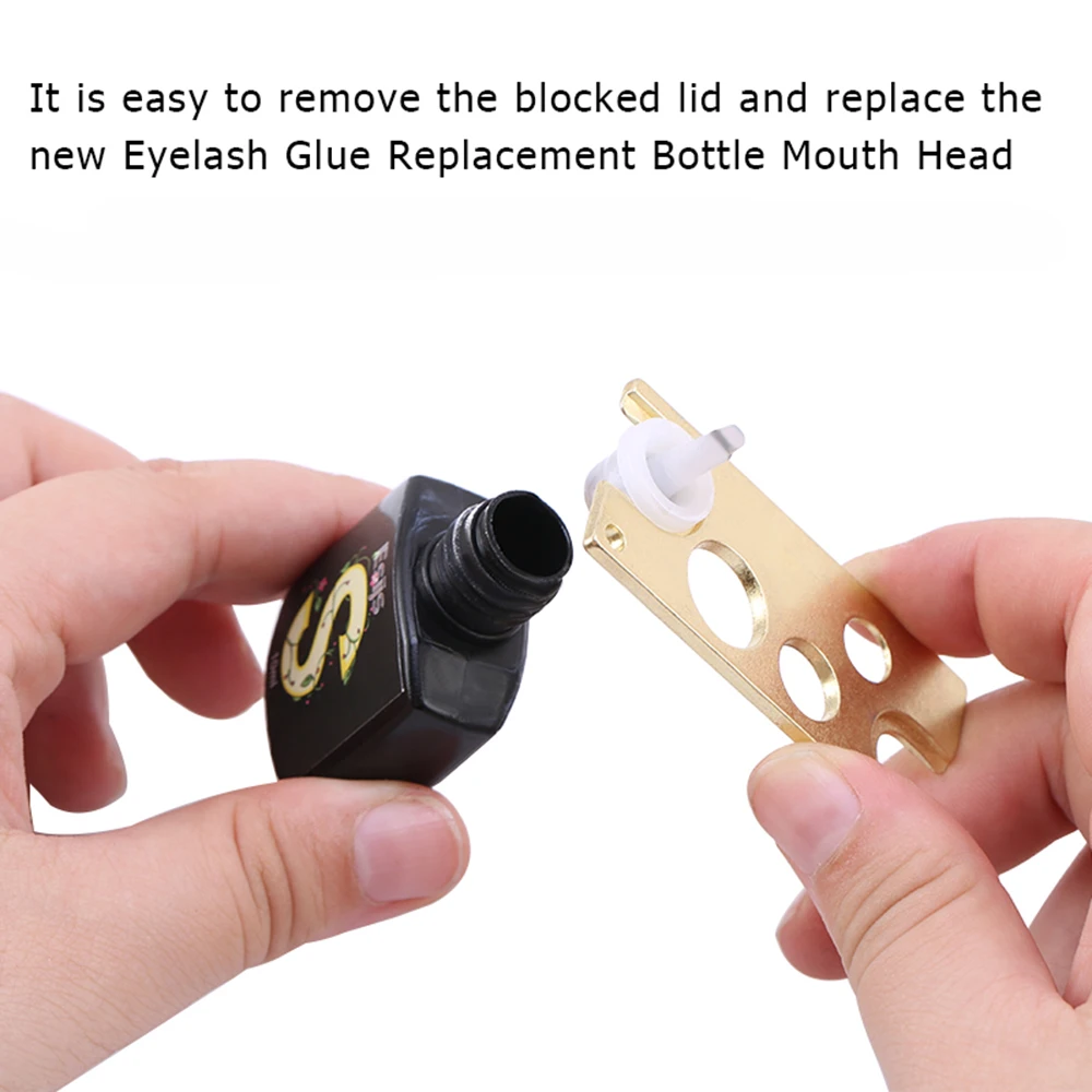 1pcs Essential Oils Opener With Chain Stainless Steel Caps Opener For Universal Eyelash Glue Replacement Bottle Mouth Head