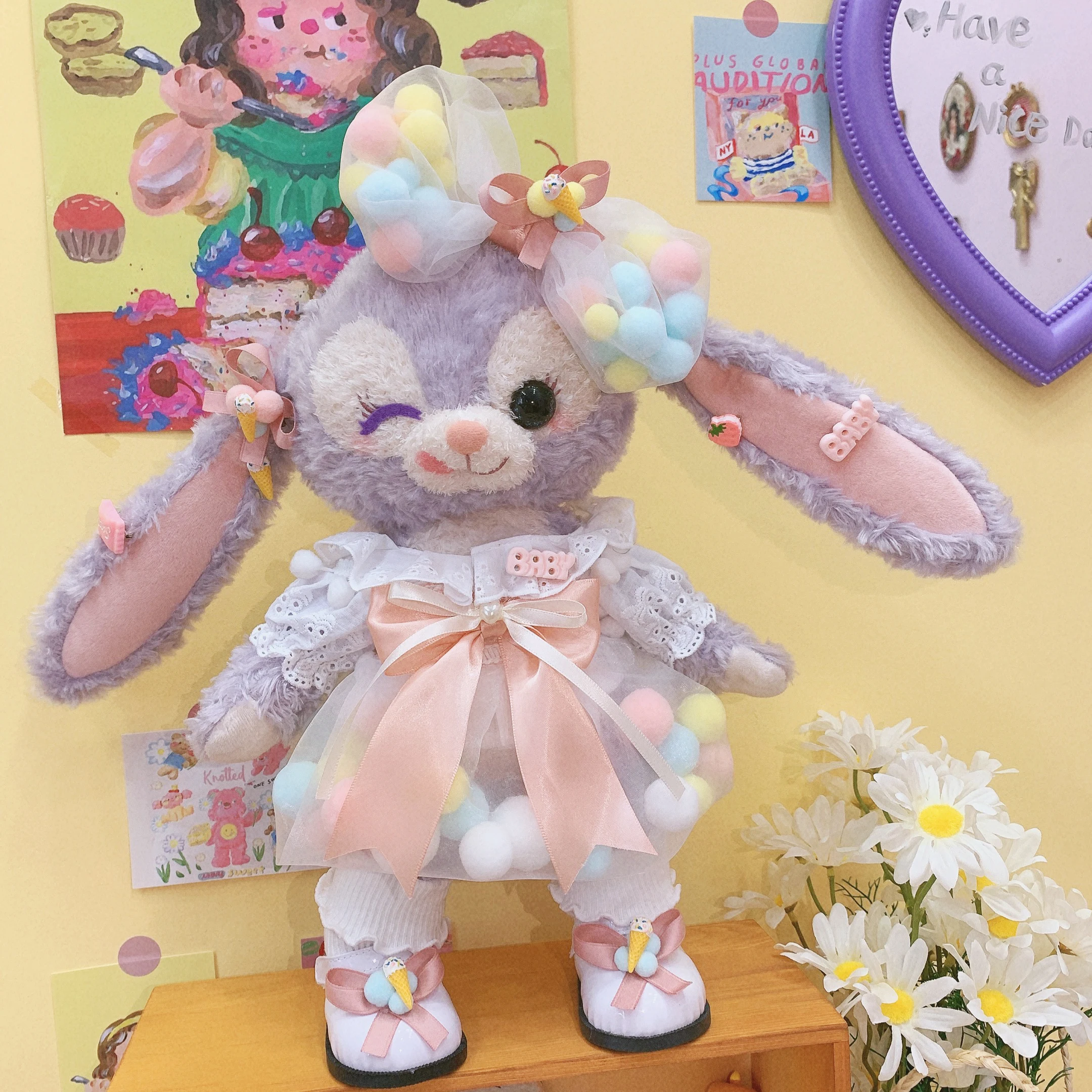 Stella Lou clothes bubble dress Macaroon color systemocean Marine ball plush doll Duffy bear new friend