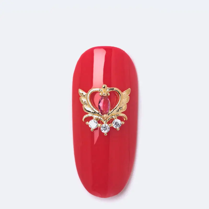 10pcs Luxury Love angel wing 3D Nail Art Rose Zircon Crystal metal manicure nail accessories DIY Nail Decorations Nail charms