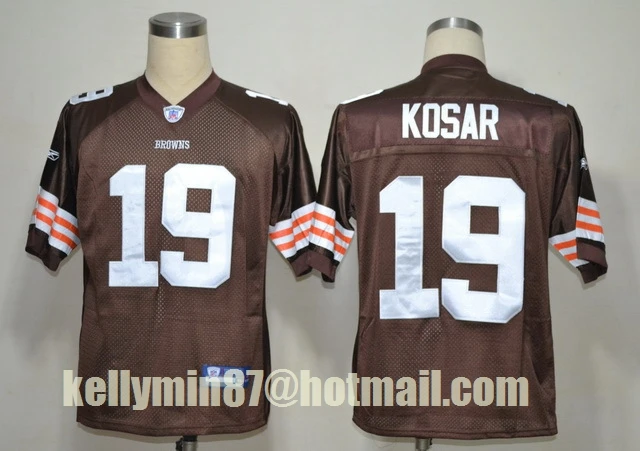 Цвет: желтый Stitiched, Cleveland s, Jim, Bernie Kosar, возврат для мужчин Джерси - Цвет: Цвет: желтый