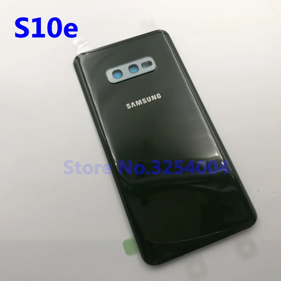 S10e green Запасное стекло для samsung Galaxy S10 S10e S10 Plus S10+ крышка для батареи задняя дверь корпус чехол для камеры стеклянная рамка для объектива - Цвет: S10e green
