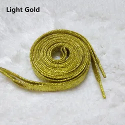 Colorful Lurex Shoelaces - Trendy Bright Colors for Casual and Sports Shoes (Light Gold)