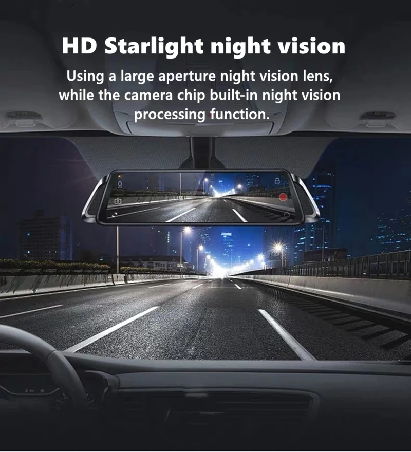 Odare 1" ips сенсорный экран FHD 1080P dvr dash cam era зеркальная камера заднего вида с двумя объективами видеорегистратор 170 ° dash cam циклическая запись