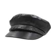 Модная черная Высококачественная Кепка из искусственной кожи Newsboy s для женщин, весенние, Осенние, зимние шапки, фетровая Кепка, зимняя женская шапка, берет, кепка s