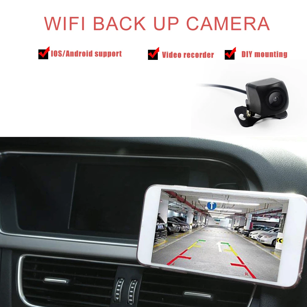 Водонепроницаемая 150 wifi камера заднего вида, камера ночного видения, Автомобильная камера с тахографом для iOS/Android