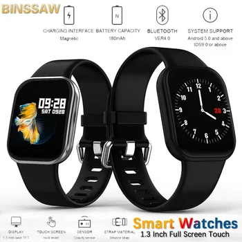 

Men's Smart Watches full Touch Screen Waterproof Bluetooth Smartwatch Fitness Tracker Men's Blood Pressure Wristband Android IOS