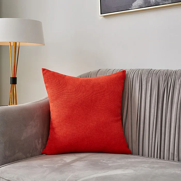 45*45cm Decorative Velvet Throw Pillow Cover Soft Comfortable Pillow Cover Soild Square Cushion Case for Sofa Bedroom Car